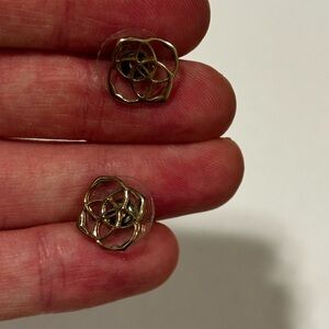 Kendra Scott logo gold earrings